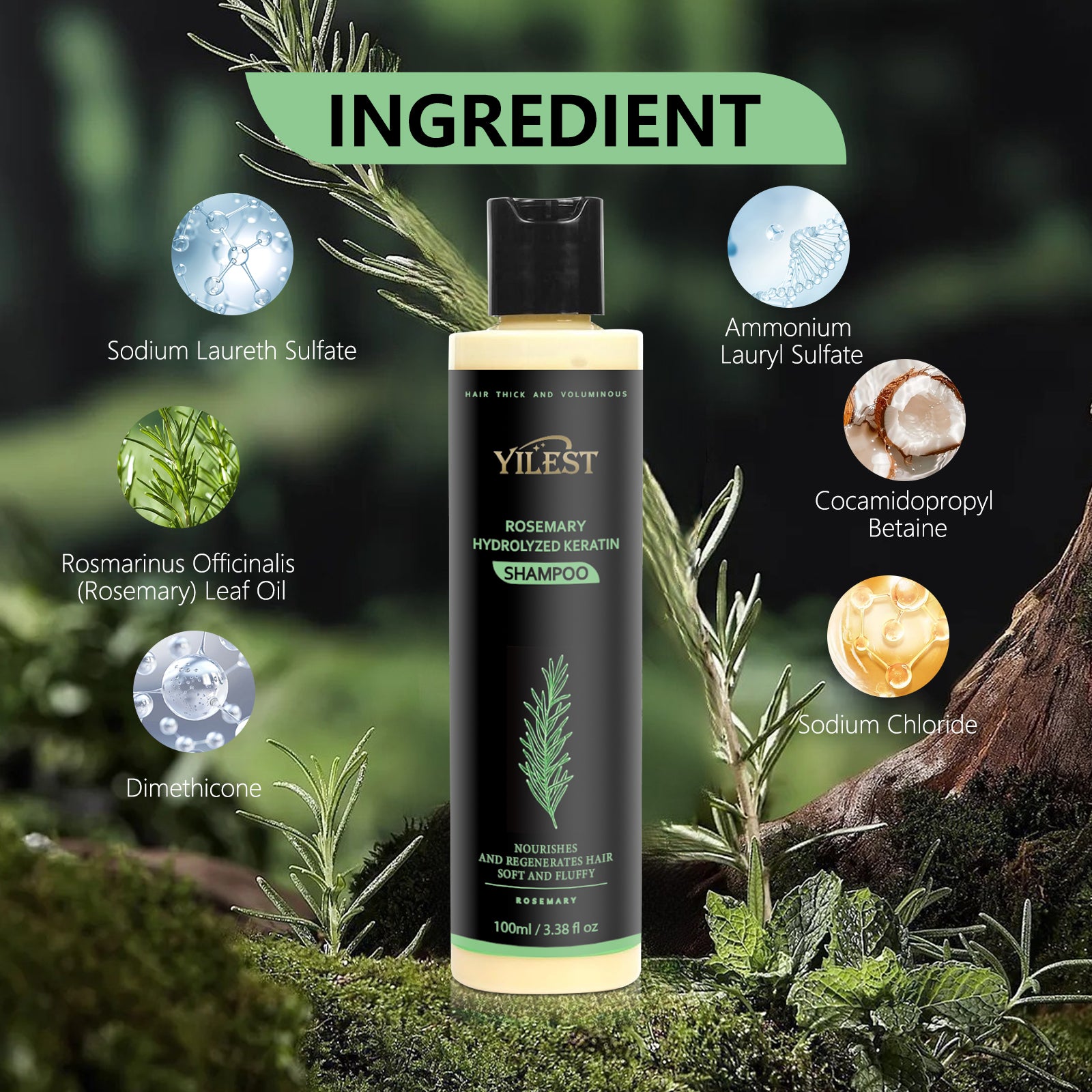YILEST Rosemary Hair Growth Shampoo - HaiyiBeauty
