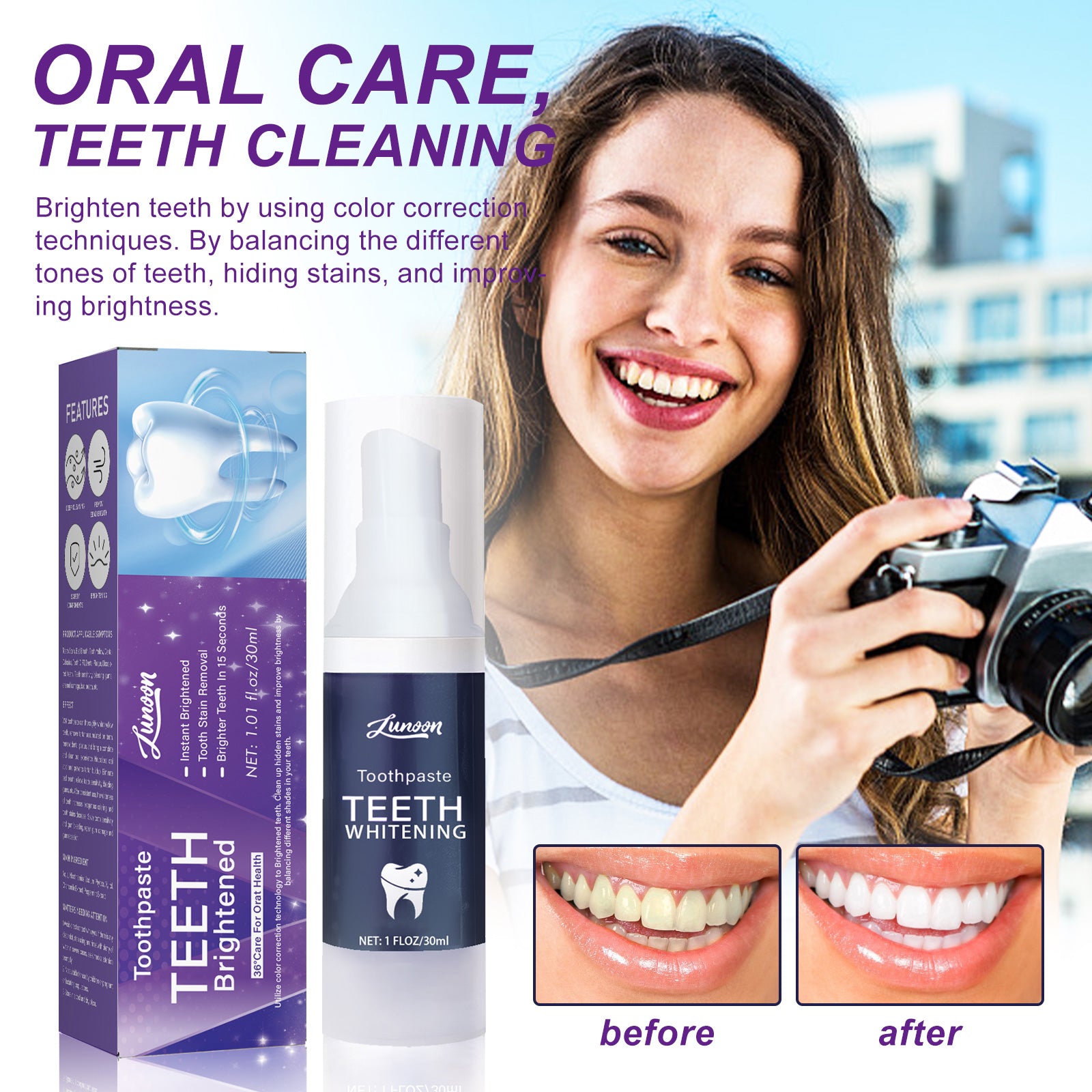 V34 Whitening Toothpaste - HaiyiBeauty