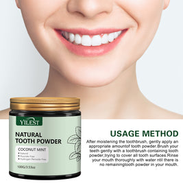 YILEST Natural Mineral Tooth Powder Coconut Mint Flavor - HaiyiBeauty