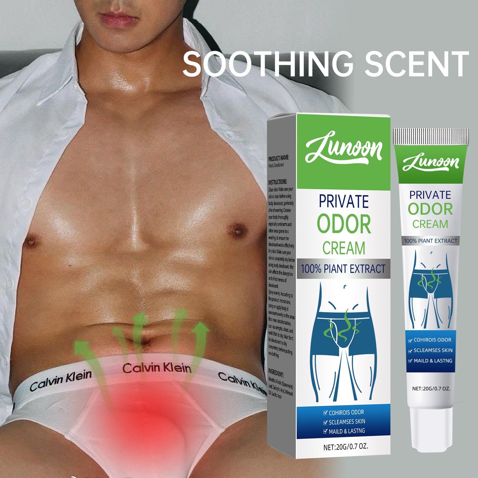 LUNOON Men's Private Deodorant Cream - HaiyiBeauty
