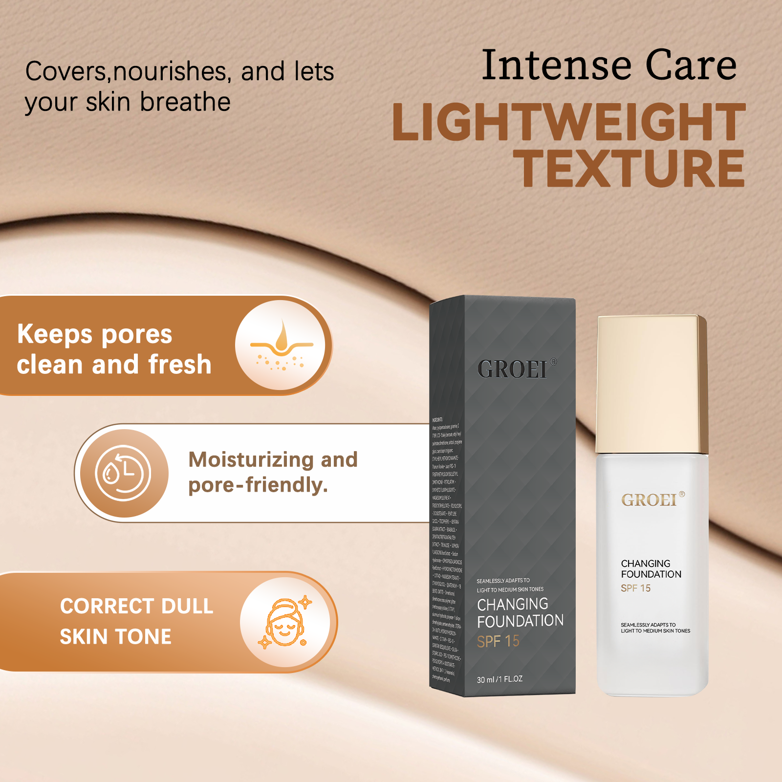 GROEI Color Changing Liquid Foundation - HaiyiBeauty