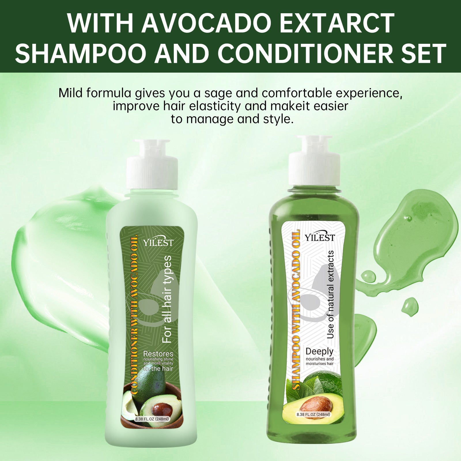 YILEST Avocado Shampoo Conditioner - HaiyiBeauty