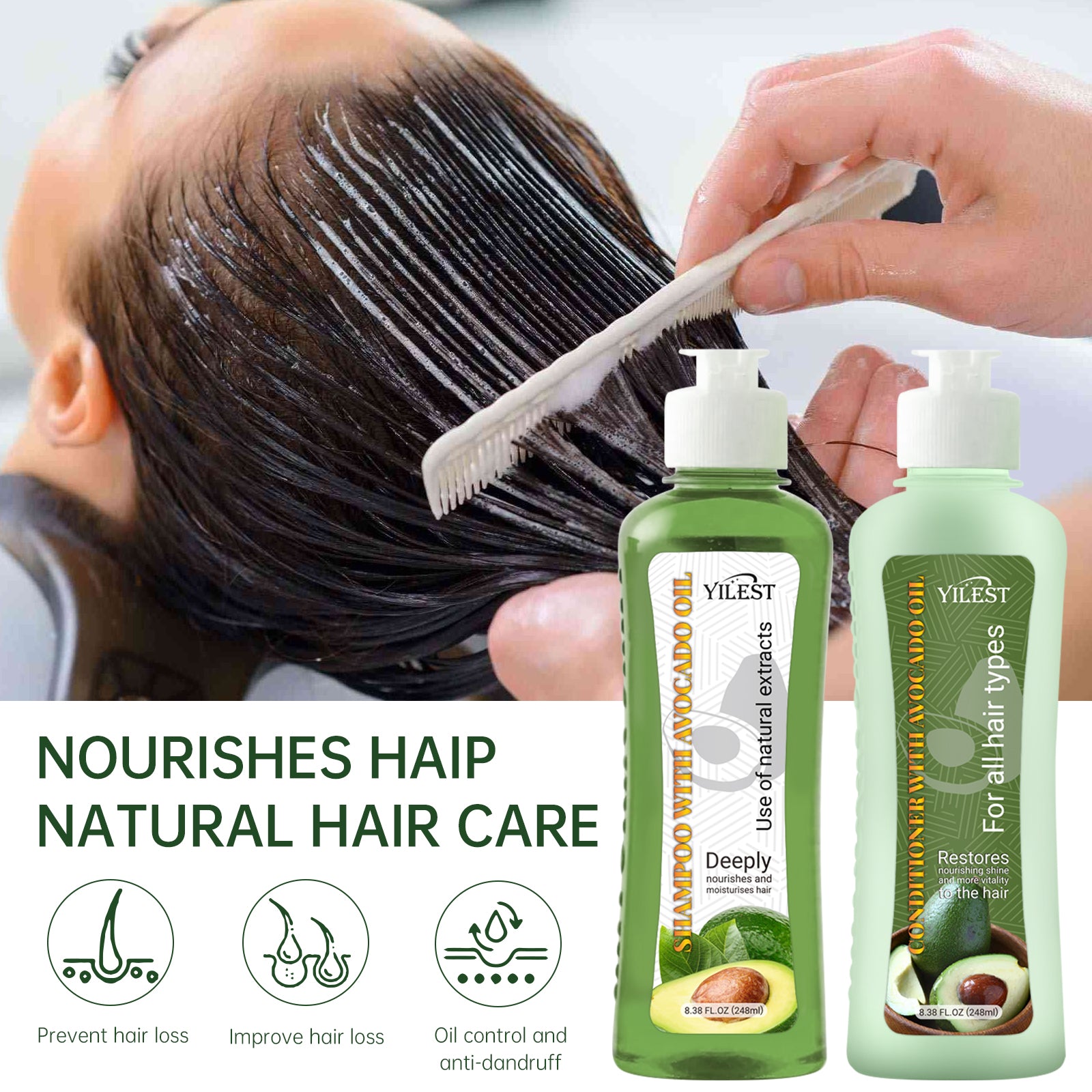 YILEST Avocado Shampoo Conditioner - HaiyiBeauty