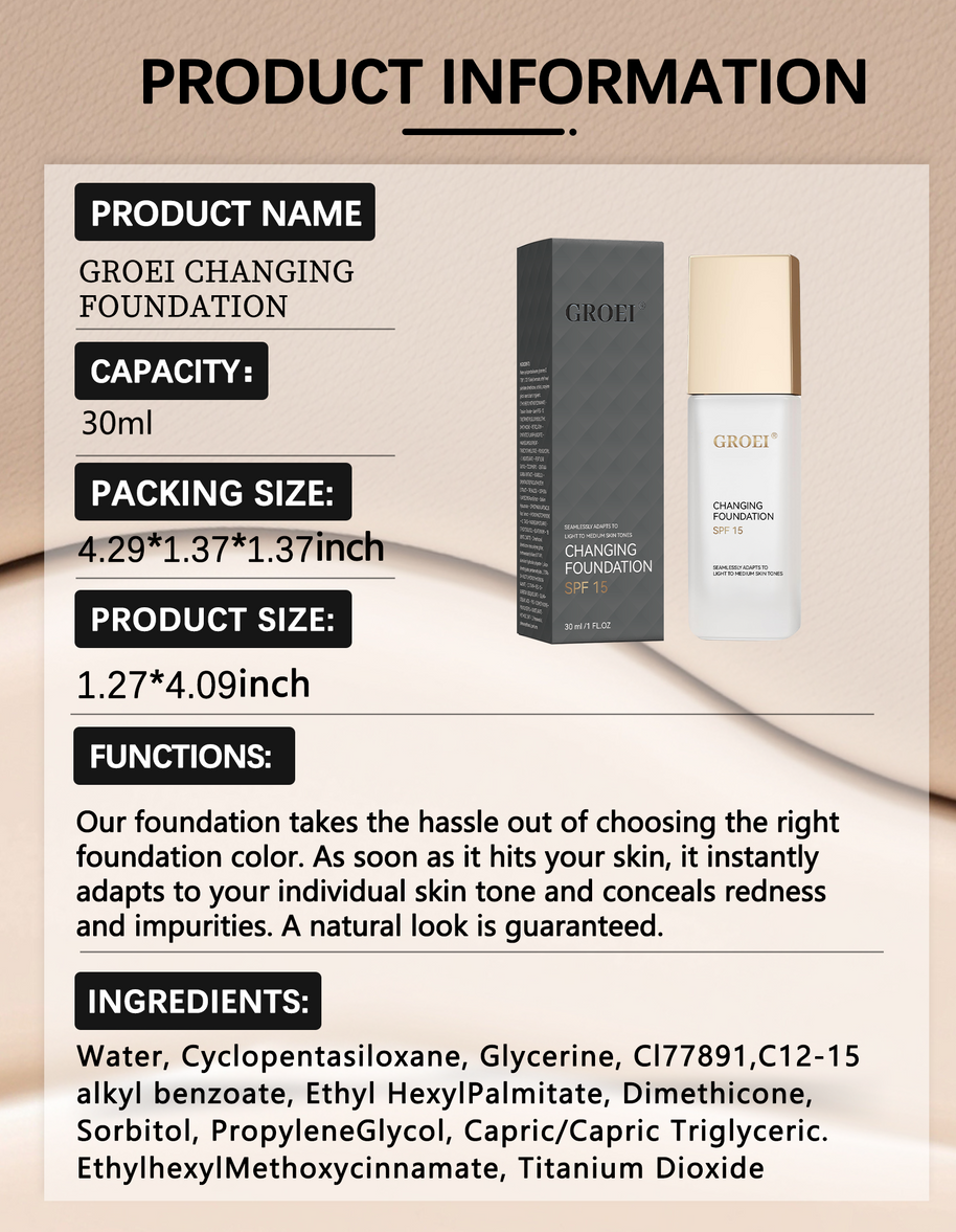 GROEI Color Changing Liquid Foundation - HaiyiBeauty