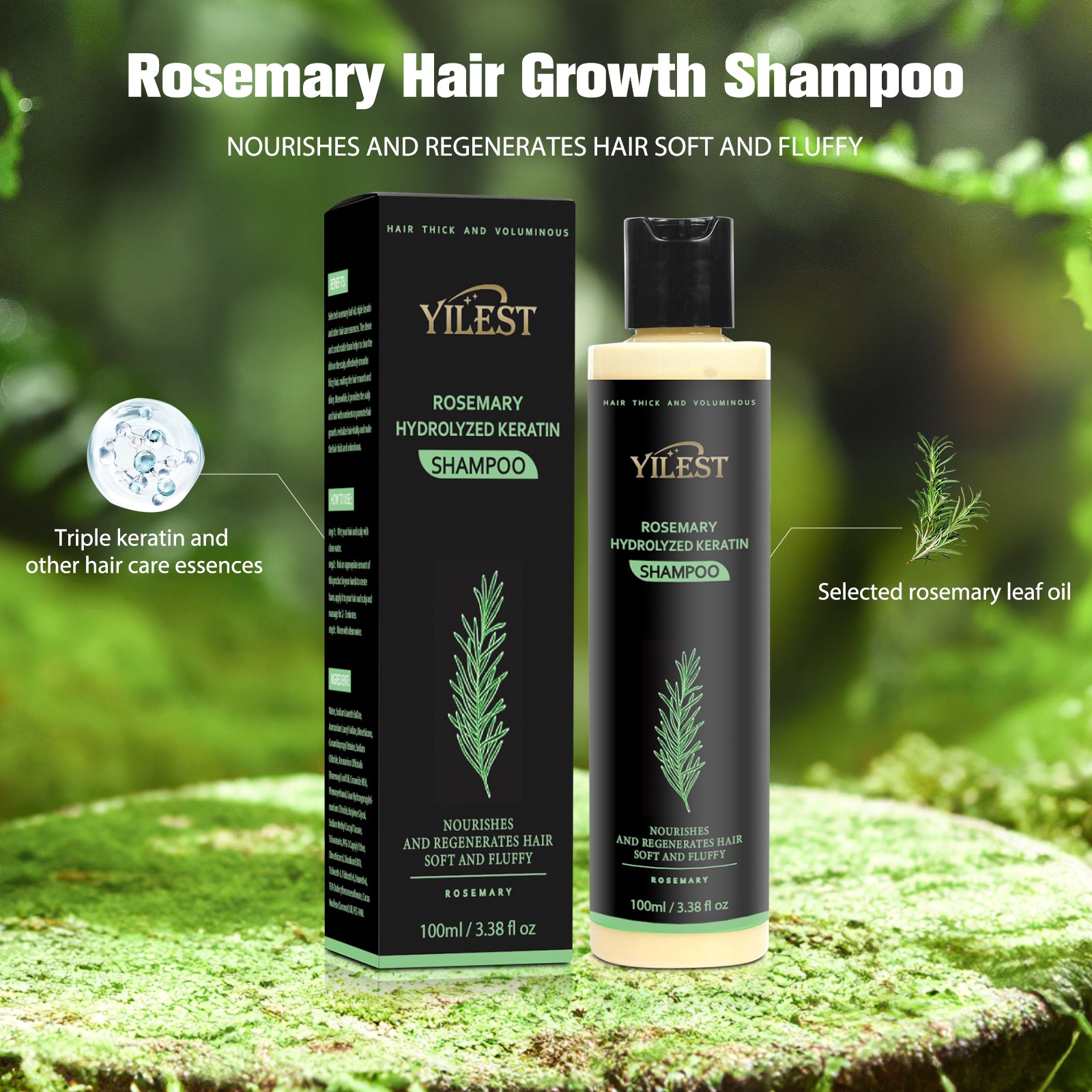 YILEST Rosemary Hair Growth Shampoo - HaiyiBeauty