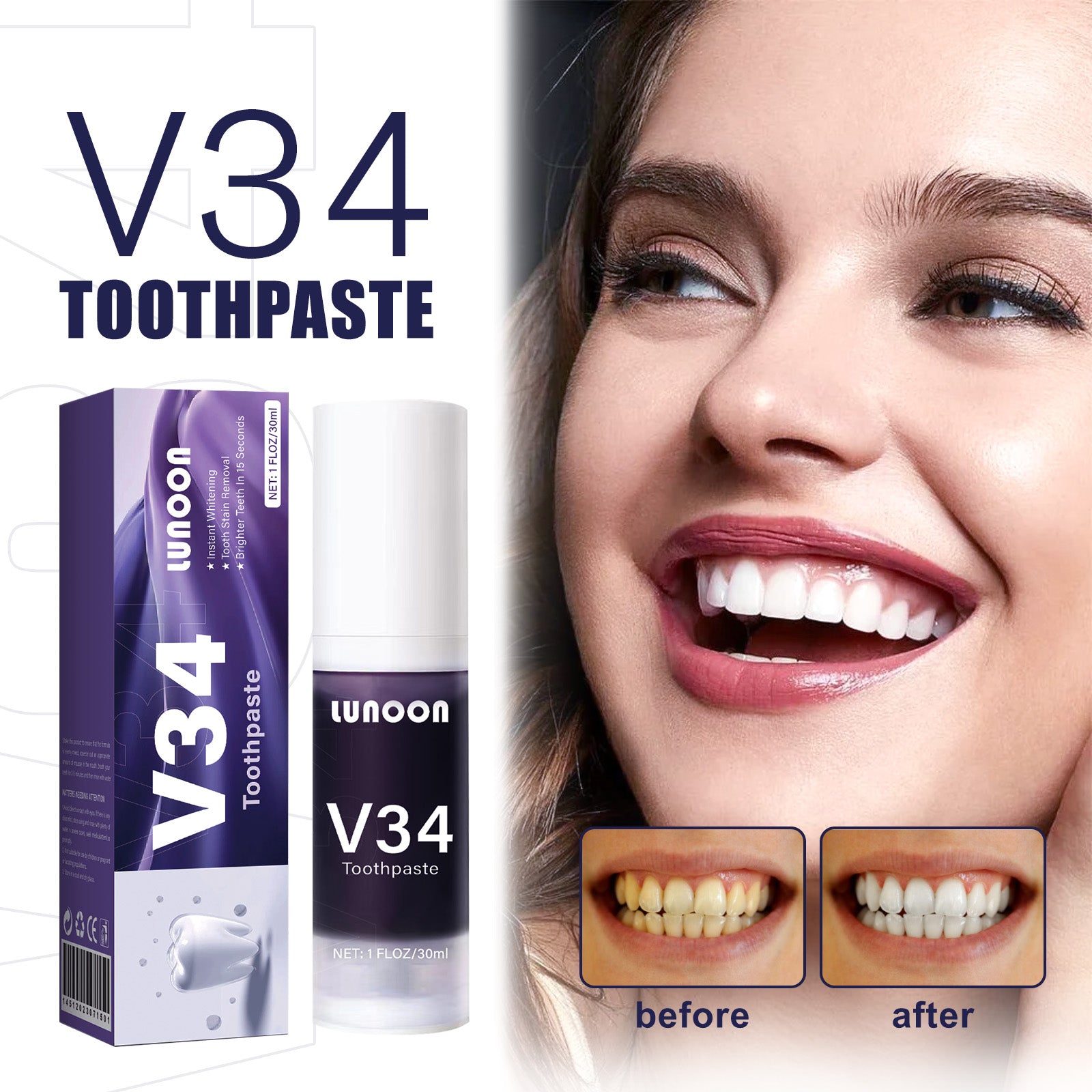 LUNOON V34 Toothpaste - HaiyiBeauty