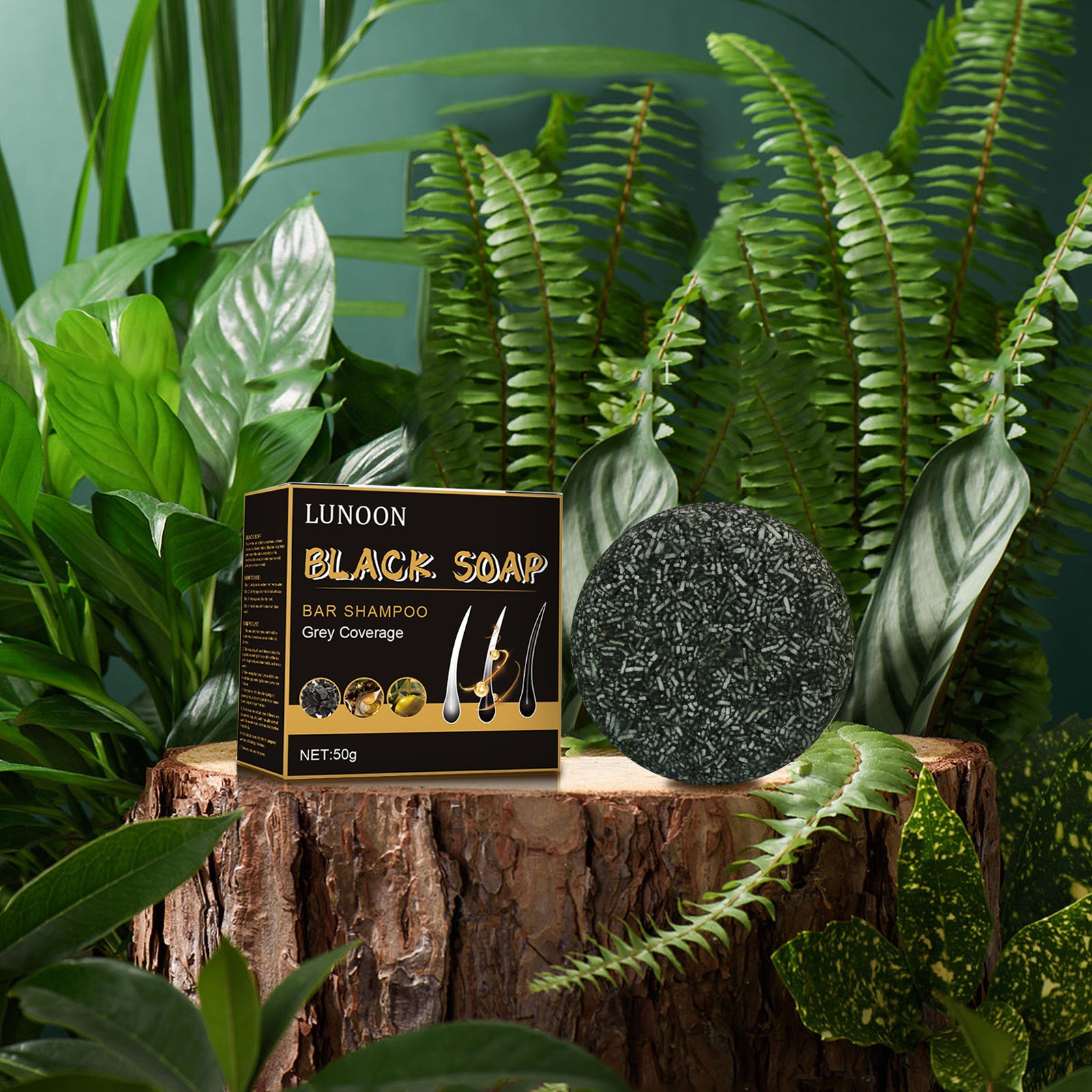 LUNOON Black Hair Soap - HaiyiBeauty