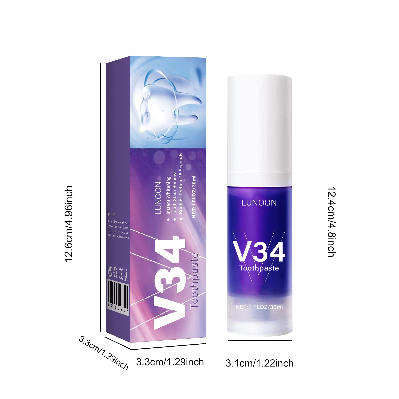 V34 Cleansing Mousse Toothpaste - HaiyiBeauty