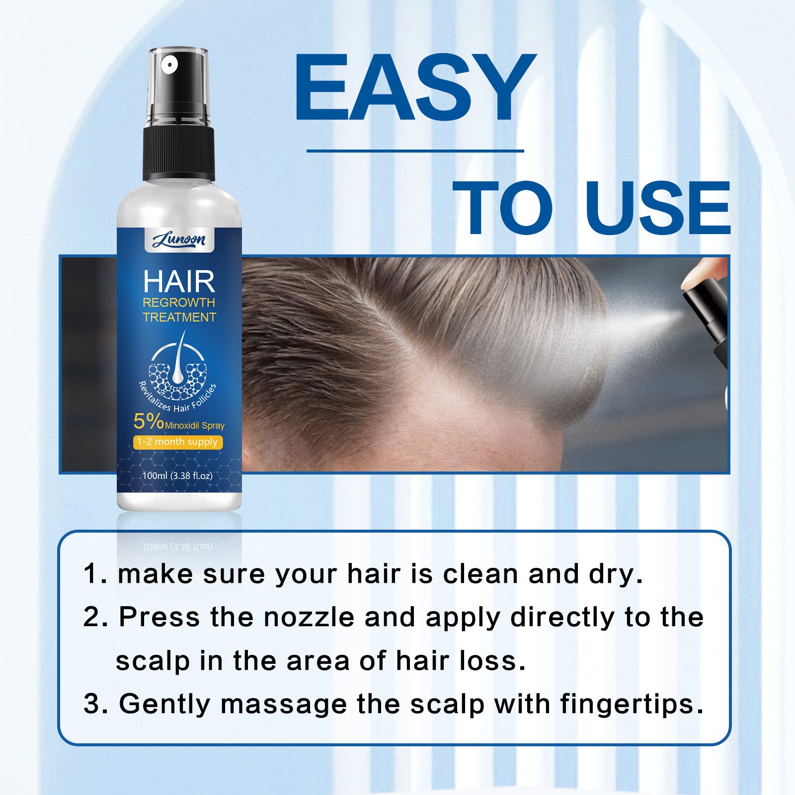 LUNOON Minoxidil Hair Growth Spray - HaiyiBeauty