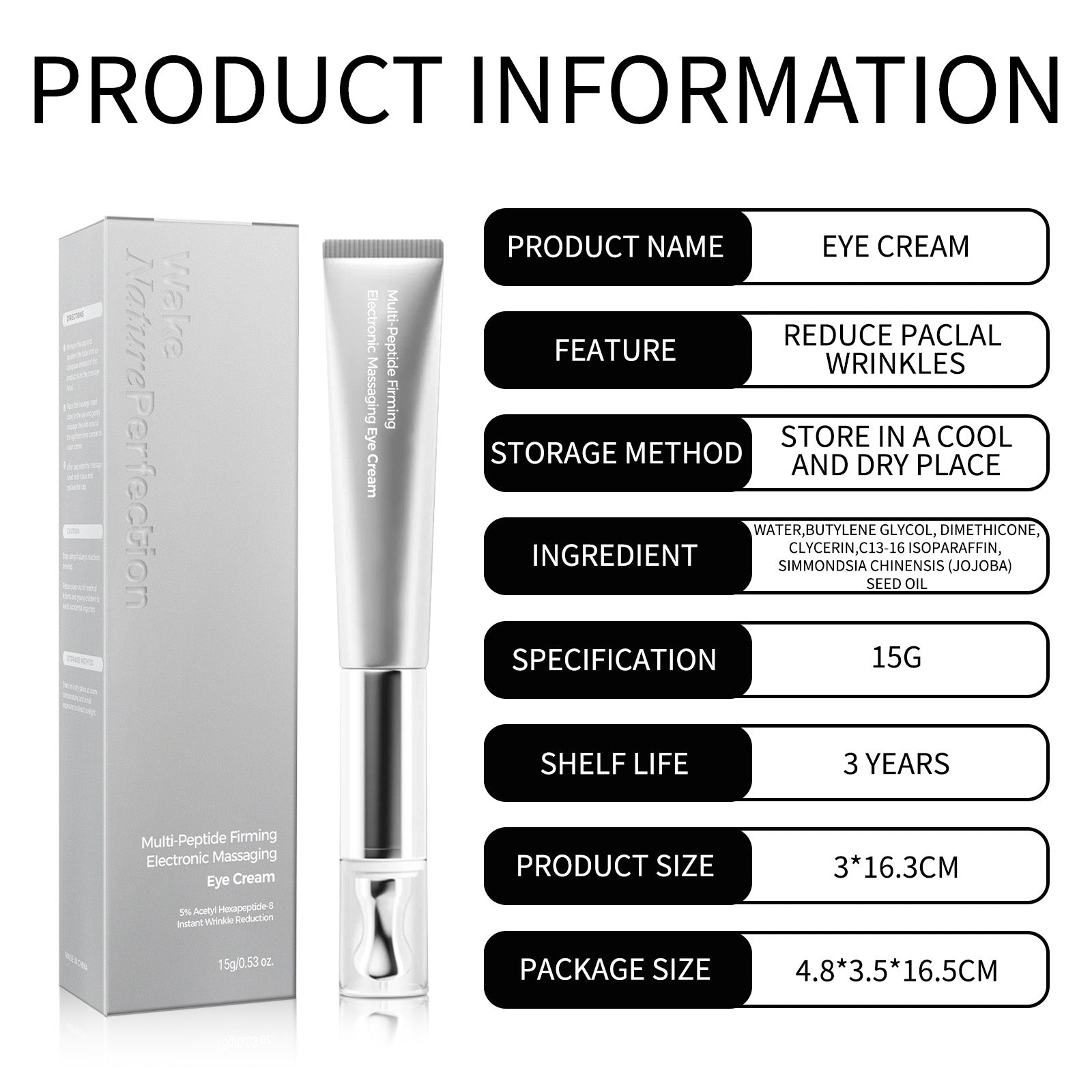 Multi-Peptide Anti-Wrinkle Massage Eye Cream - HaiyiBeauty