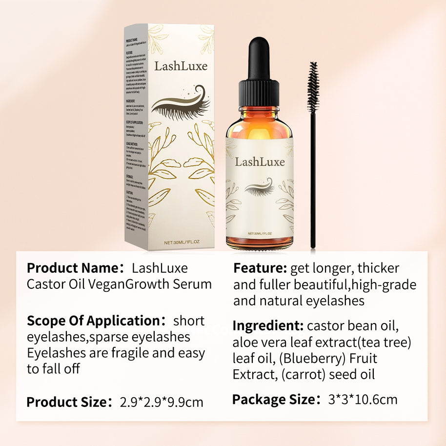 LashLuxe Castor Oil Vegan Growth Serum - HaiyiBeauty