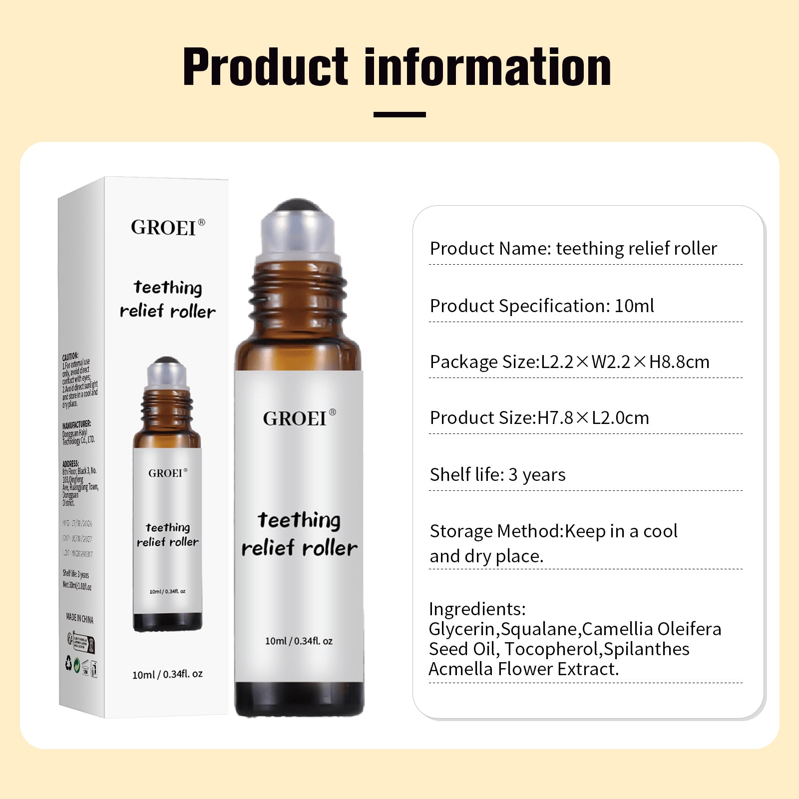 GROEI Roll-on Teeth Relief Essential Oil - HaiyiBeauty