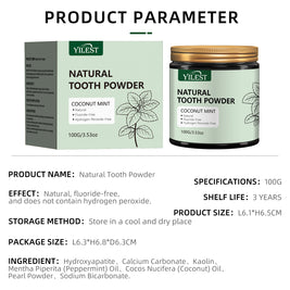 YILEST Natural Mineral Tooth Powder Coconut Mint Flavor - HaiyiBeauty